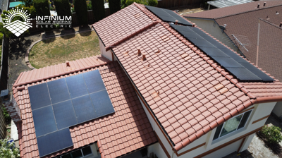 Roof replacement and solar installation. Photo