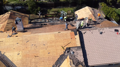 Roof replacement. Original roof tear down. Photo